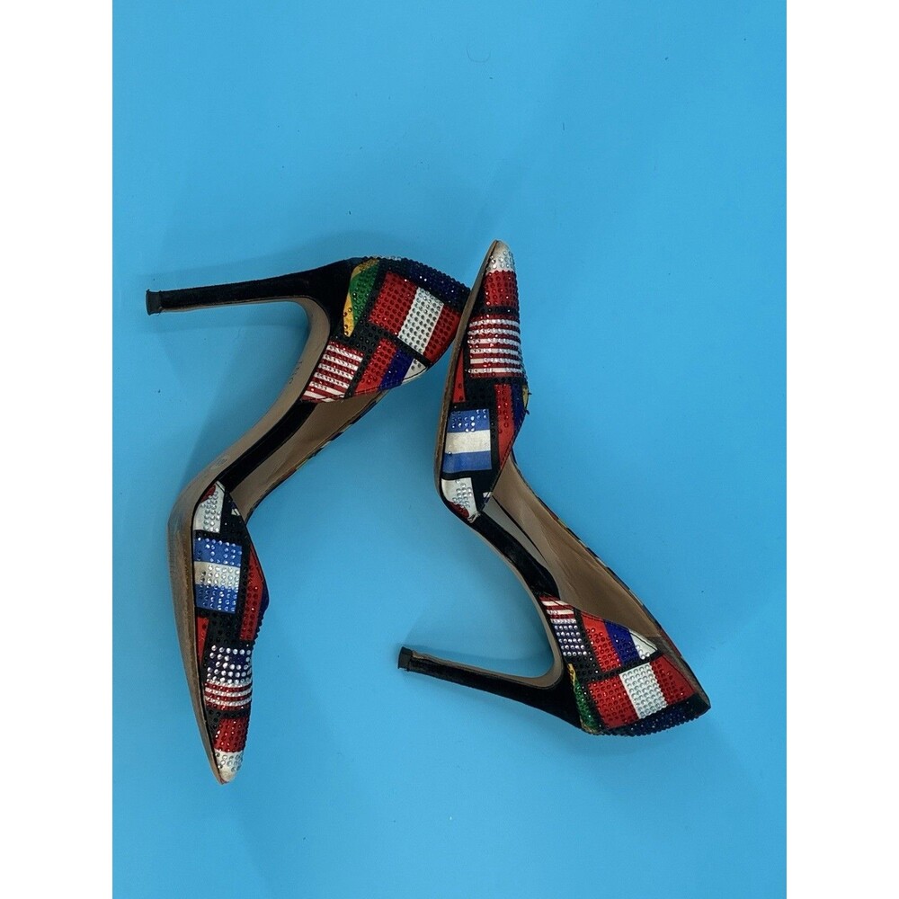 INC Kenjay World Flag Rhinestone d’Orsay Stiletto Pumps Women’s 6.5M
